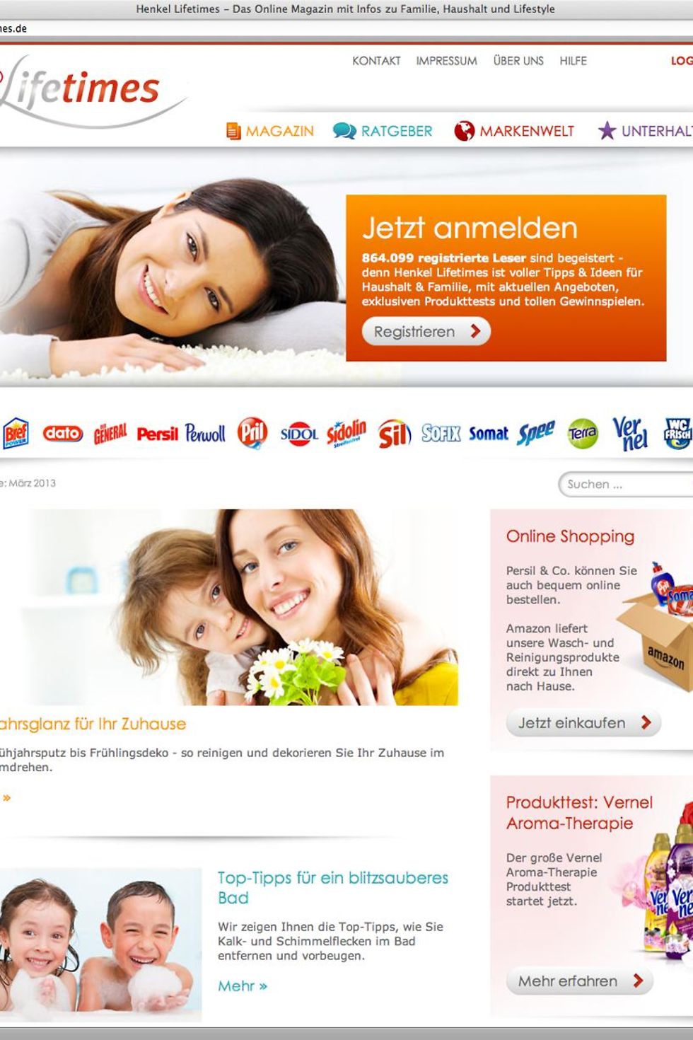 Das Online-Verbraucher-Portal Henkel Lifetimes von Henkel Laundry and Home Care gewinnt mit der Düsseldorfer Agentur menadwork kommunikation GmbH den Deutschen Preis für Onlinekommunikation 2013