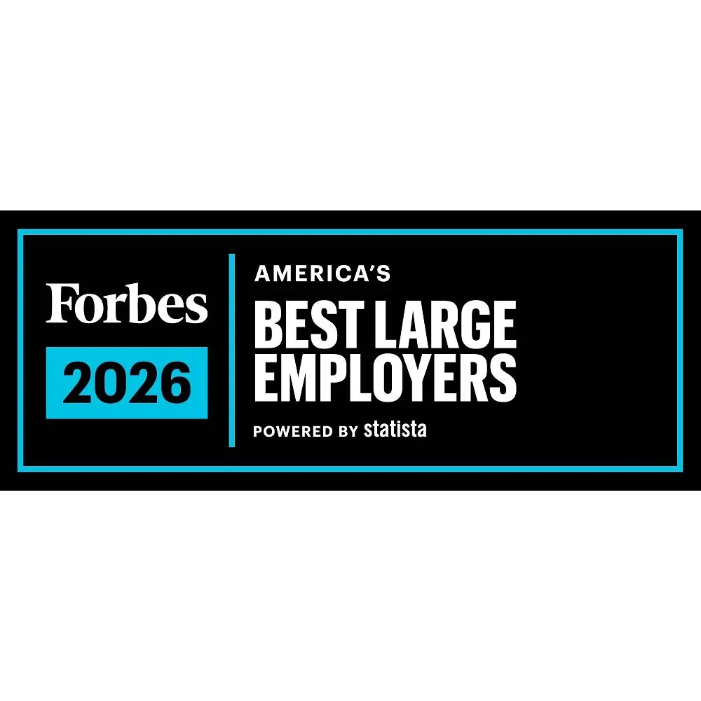 Logotipo del premio Forbes America's Best Large Employers.